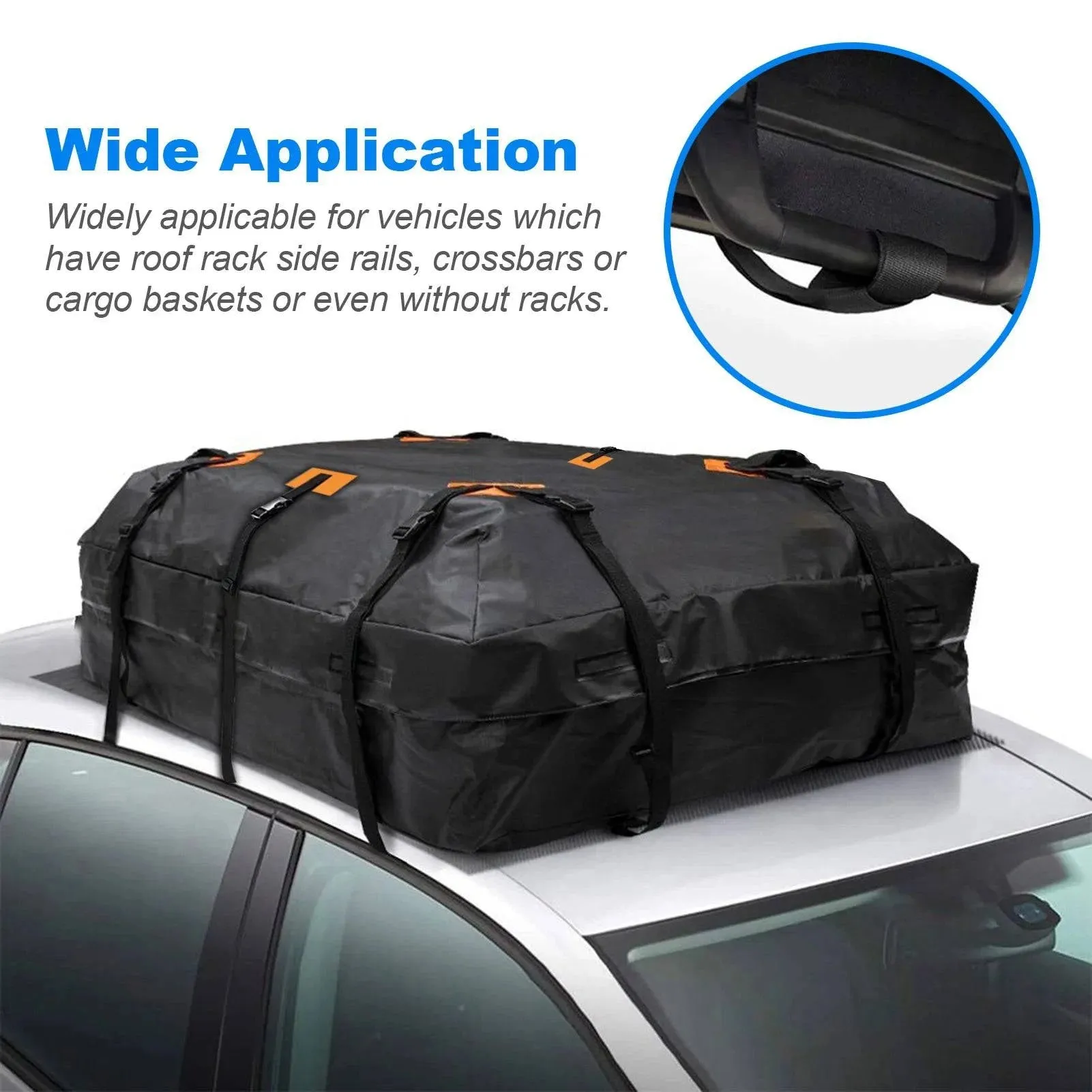 600D Cargo Bag Car Roof Cargo Carrier Waterproof Universal Luggage Bag Storage Cube Bag 20 Cubic Feet For Travel Camping Car