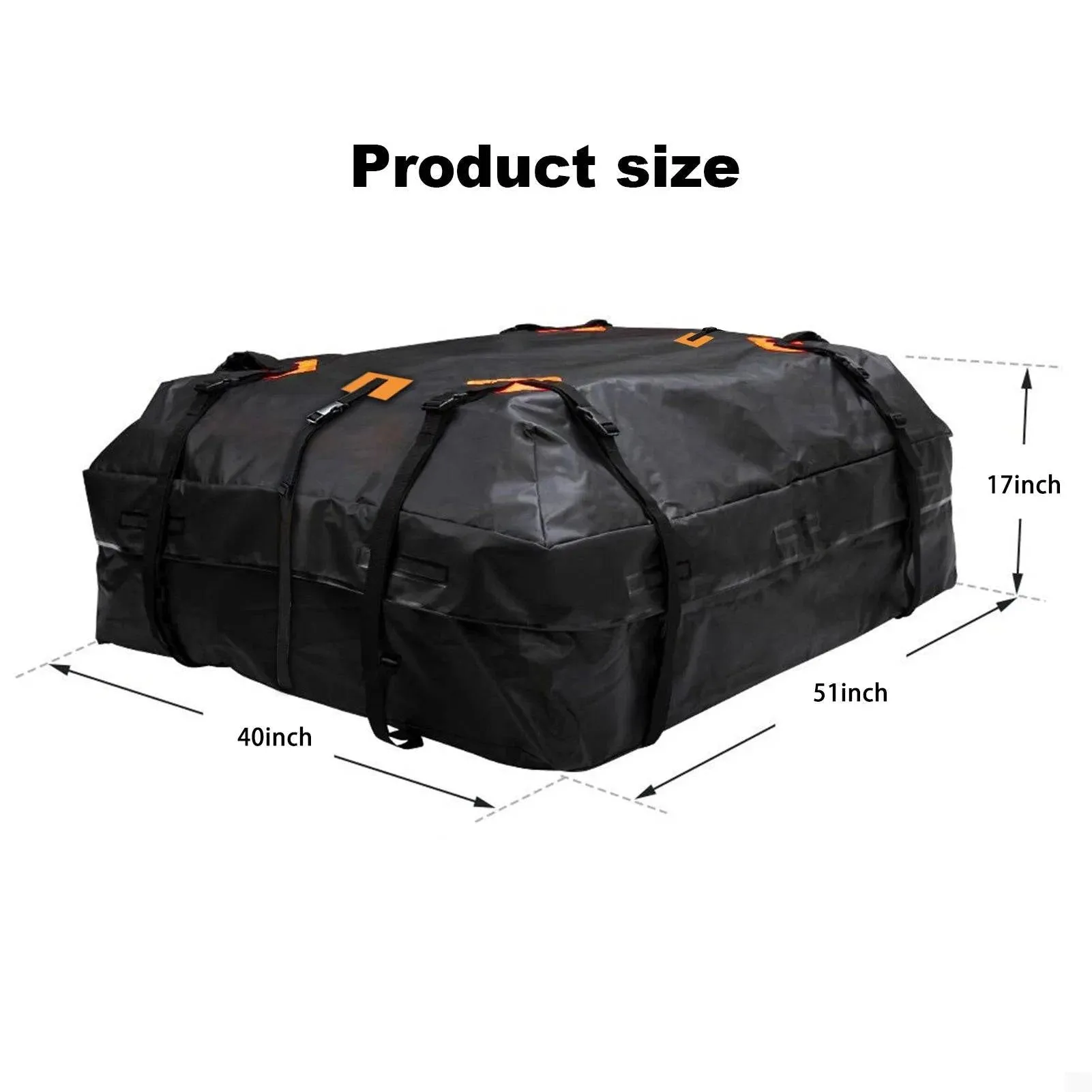 600D Cargo Bag Car Roof Cargo Carrier Waterproof Universal Luggage Bag Storage Cube Bag 20 Cubic Feet For Travel Camping Car