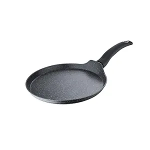 Bergner Orion NonStick 28 cm Tawa/ Dosa Pan, 100% Recyclable, For Low Oil Paratha/Dosa/Uttapam/Pancake/ Crepe/Eggs/Toasts, Textured Soft Touch Handle, Granite Finish, Induction & Gas ready, 1-Year Warranty