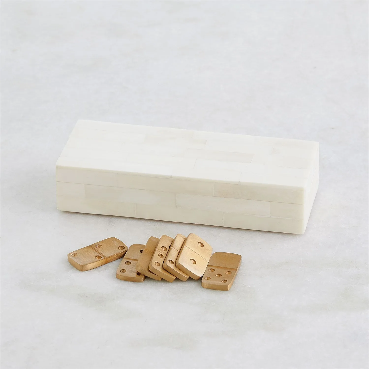 Boxed Bone Domino Set-Ivory