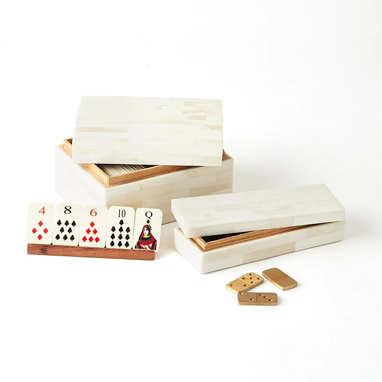 Boxed Bone Domino Set-Ivory