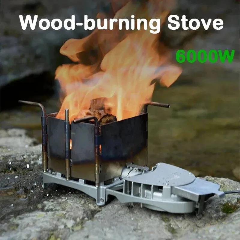 BRS-116 Portable Palm-sized Camping Outdoor Wood-burning Stove Charcoal Burner BBQ Furnace Electronic Blower Stove