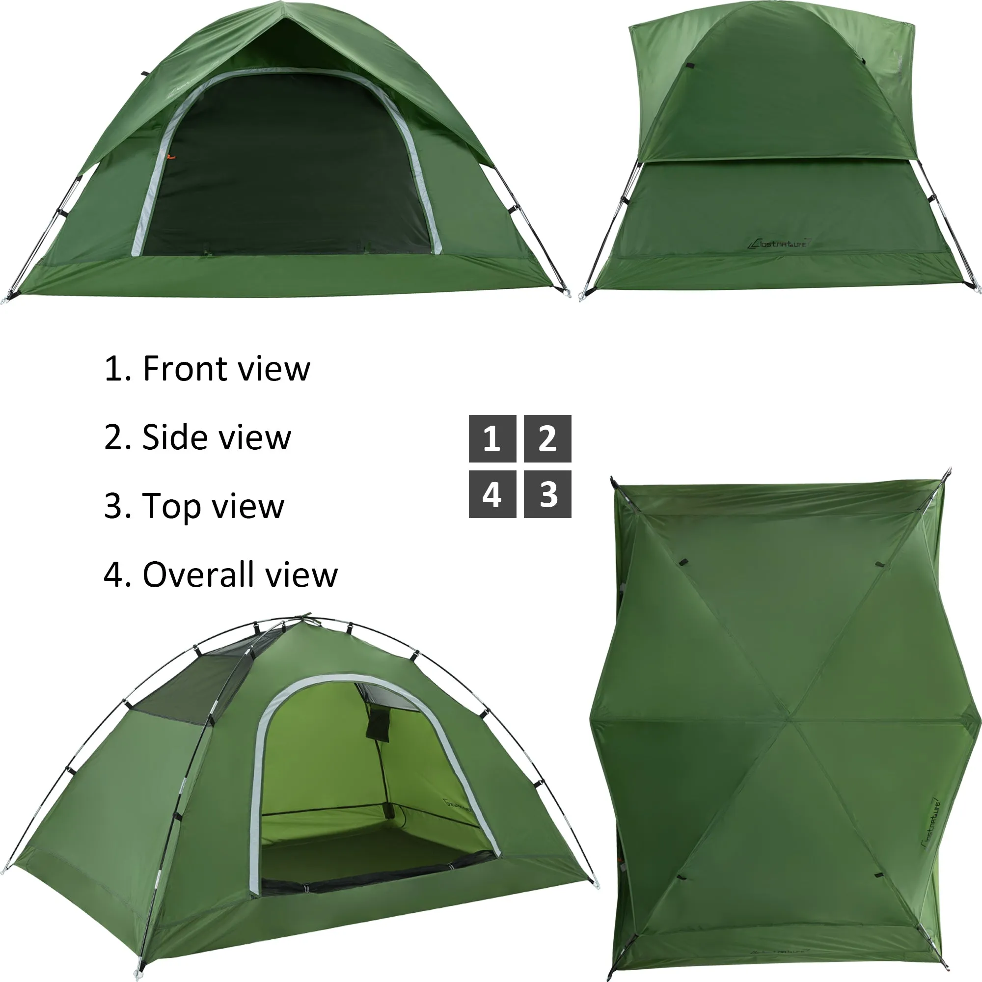 Clostnature Camping Tent for 4 Person - Waterproof Four Person Tents for Camping, Small Easy Up Tent for Family