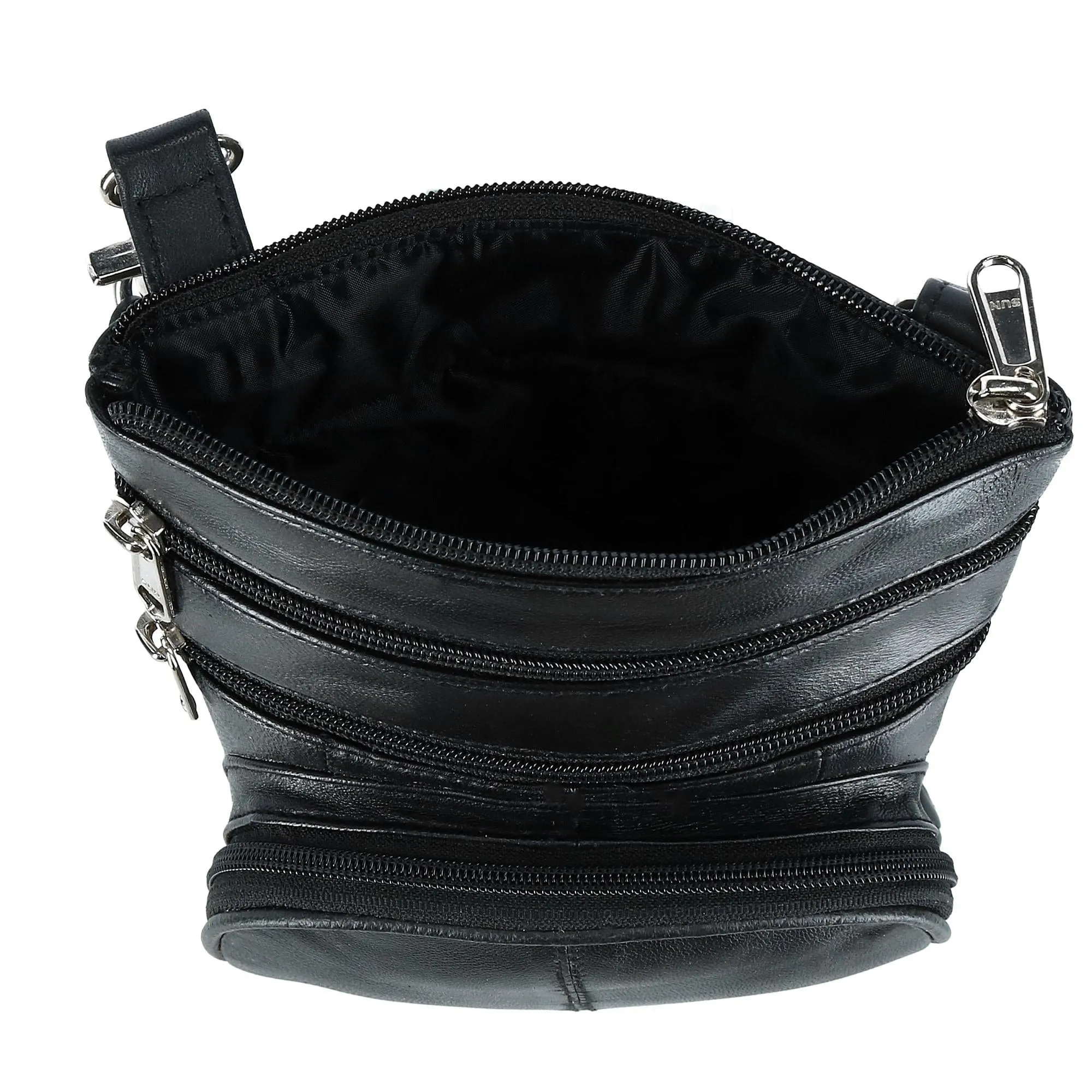 CTM® Leather Biker Hook Waist Belt Bag with Thigh Strap