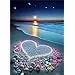 Diamond Art Painting Kits for Adults Heart Beach Full Drill Diamond Dots Round 5D Paint with Diamonds Pictures Gems