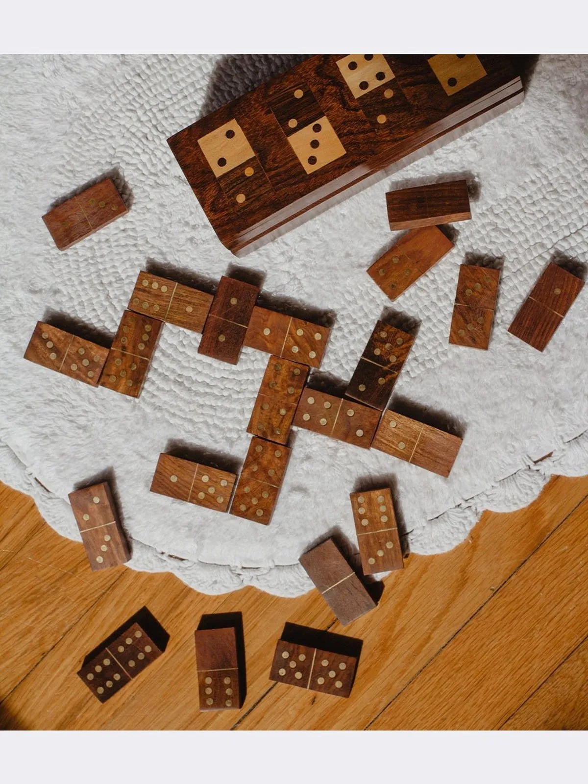 Domino Family Fun Wooden Game Set - Handmade