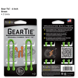 Gear Tie 6in 2 pk - Lime