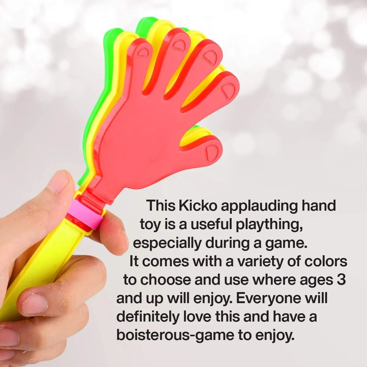 Kicko 3 Inch Hand Clappers - Hand Bangers, 144 Pack of Hand Applauding, Noisemaker Toy