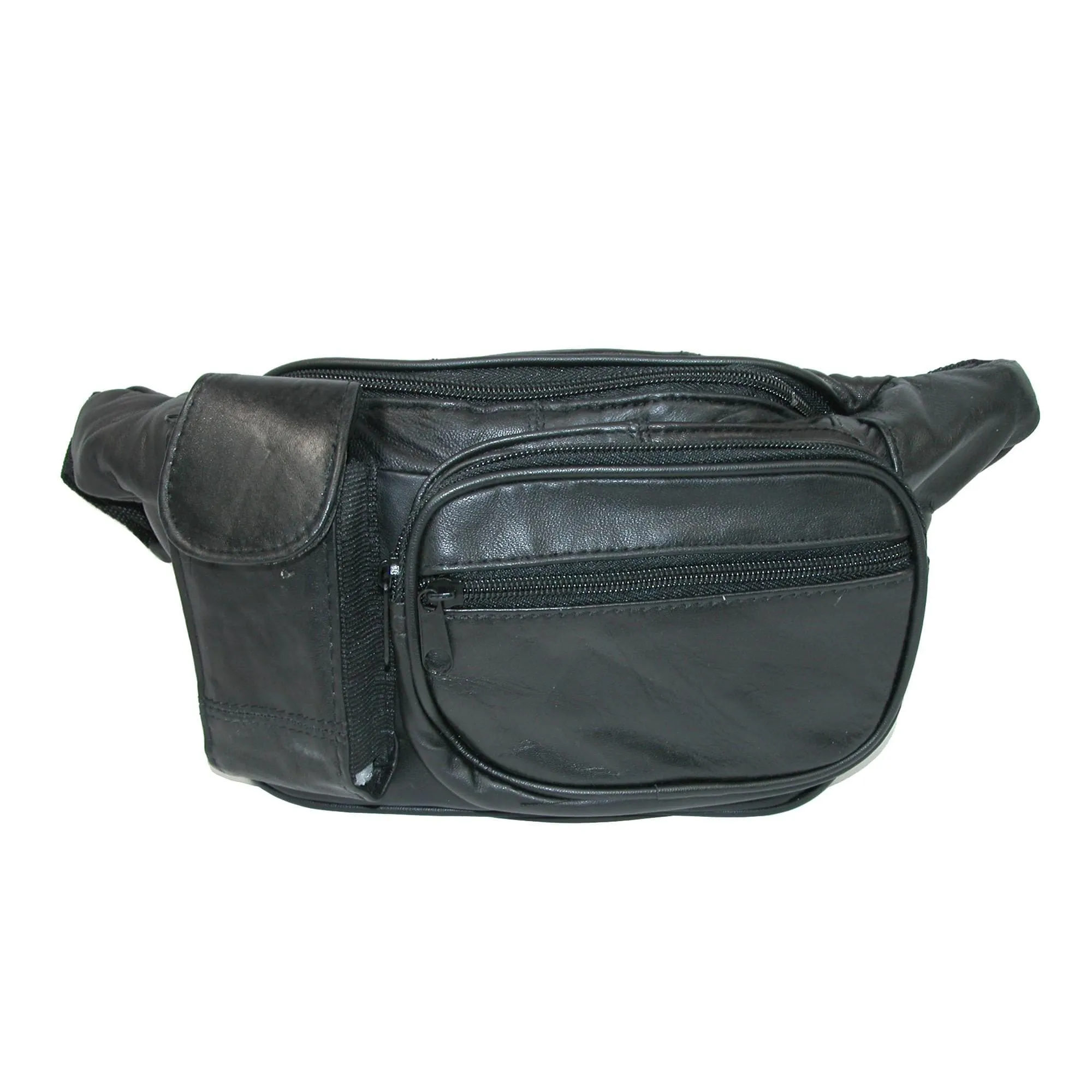 Leather Impressions Leather Multiple Pocket Fanny Waist Pack