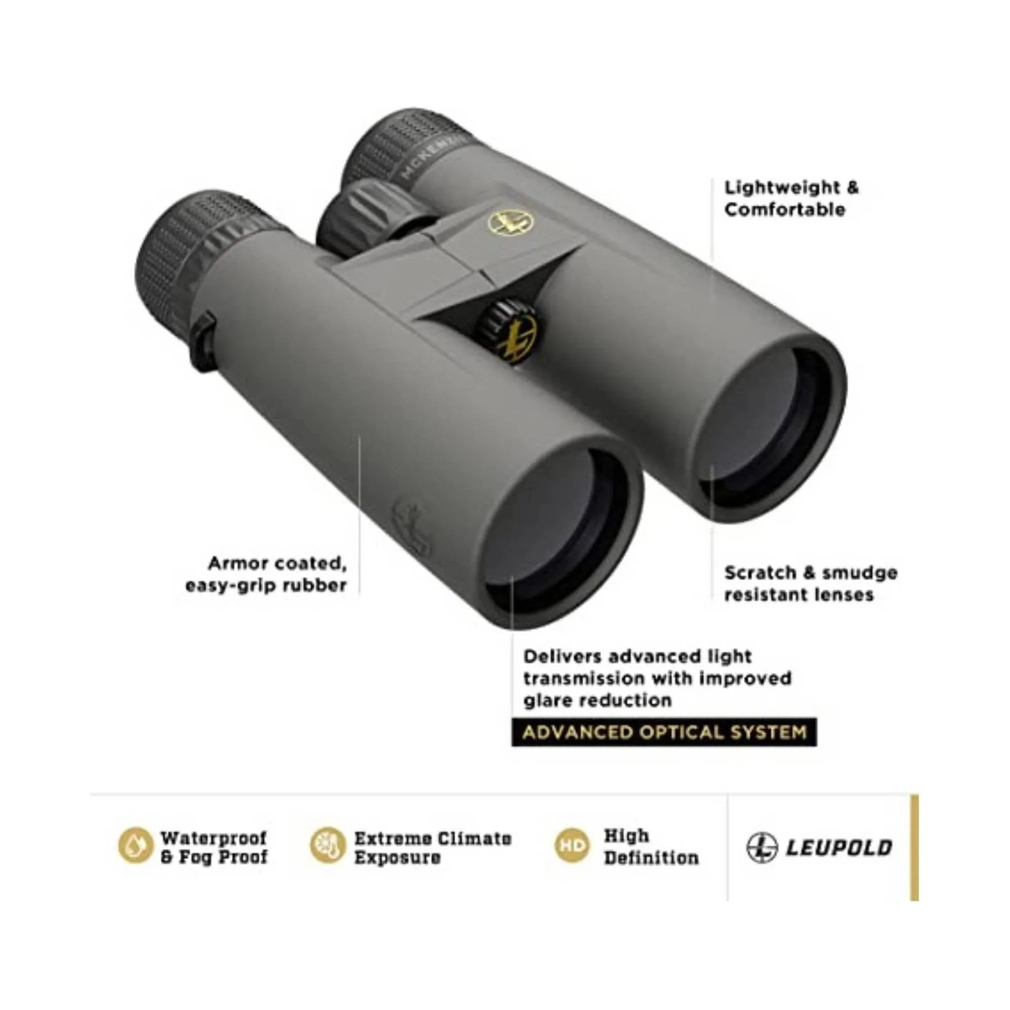 Leupold McKenzie Binouculars 10x42 - Grey