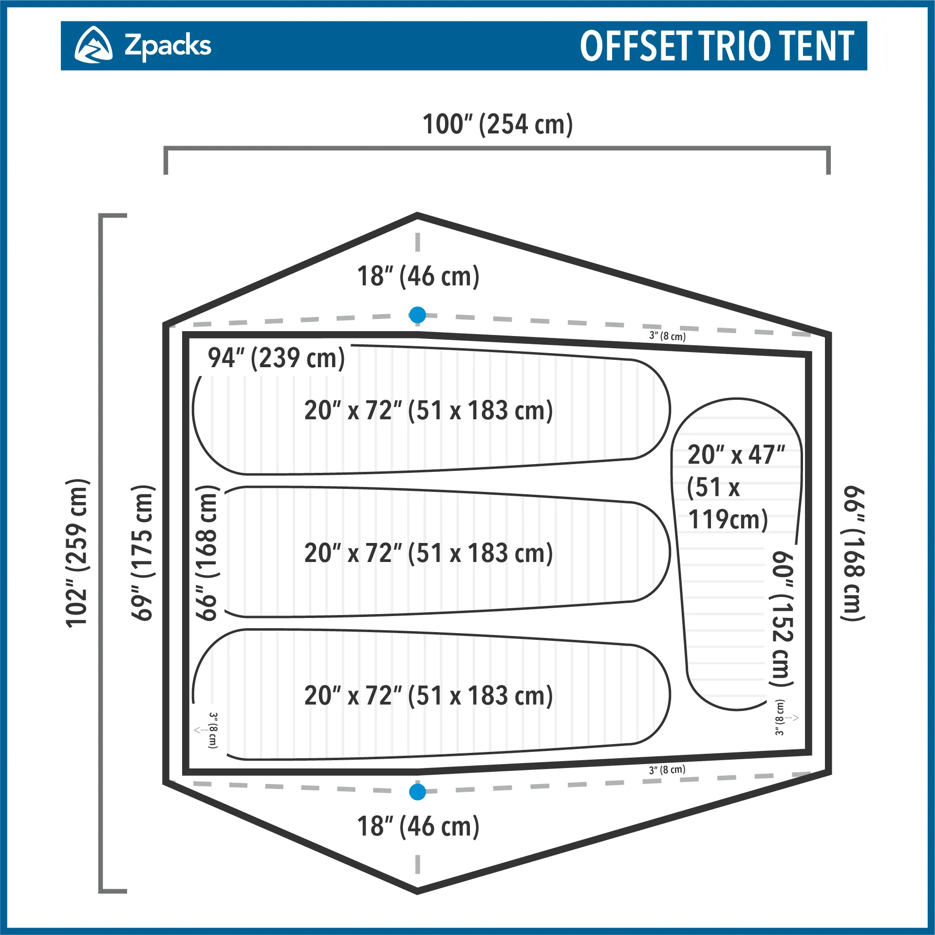 Offset Trio Tent