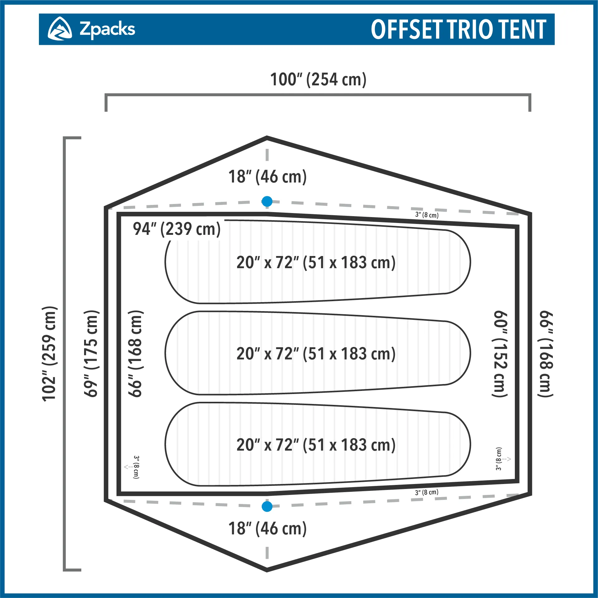 Offset Trio Tent