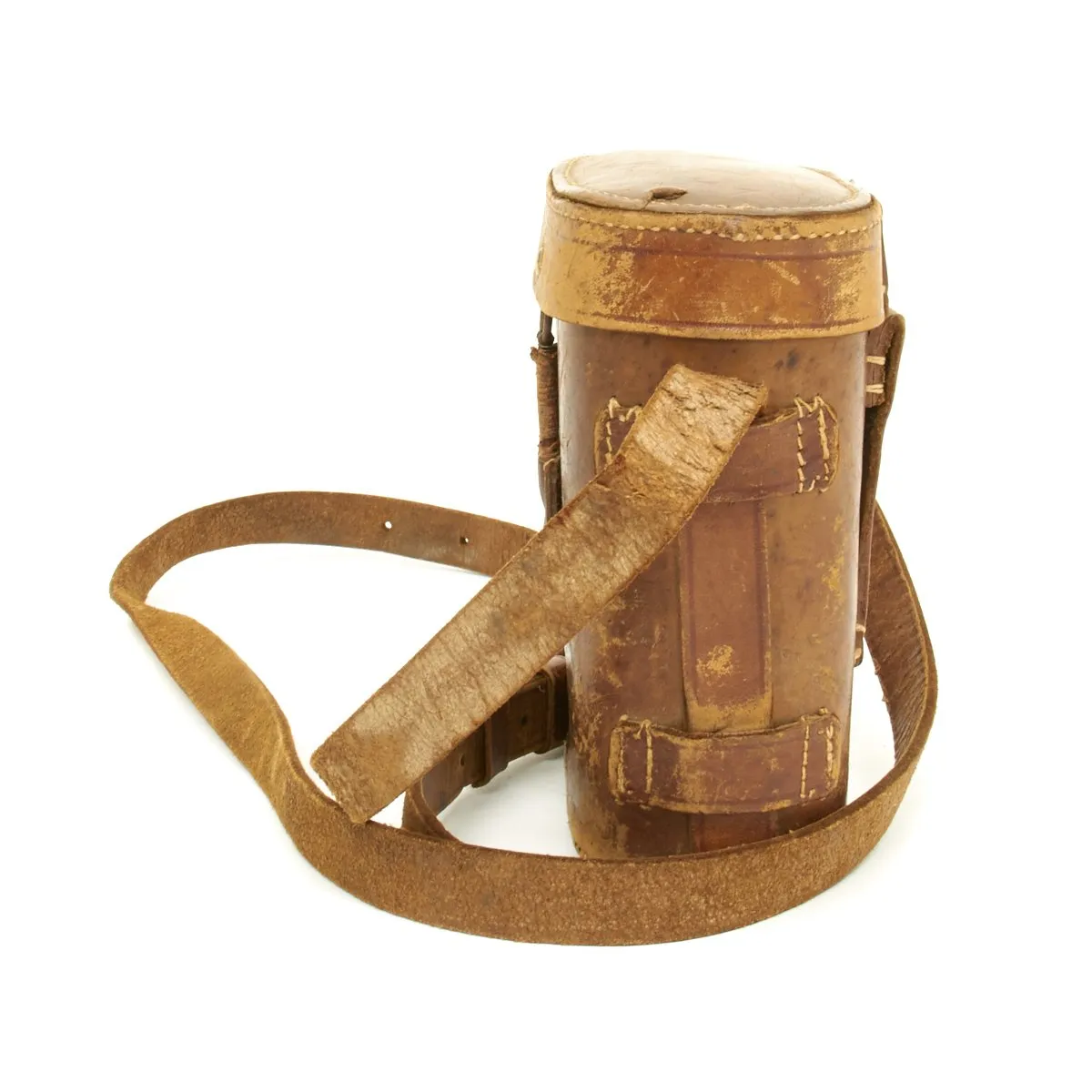 Original French WWI Military Binoculars with attached Ranging Tables in Case - circa 1915