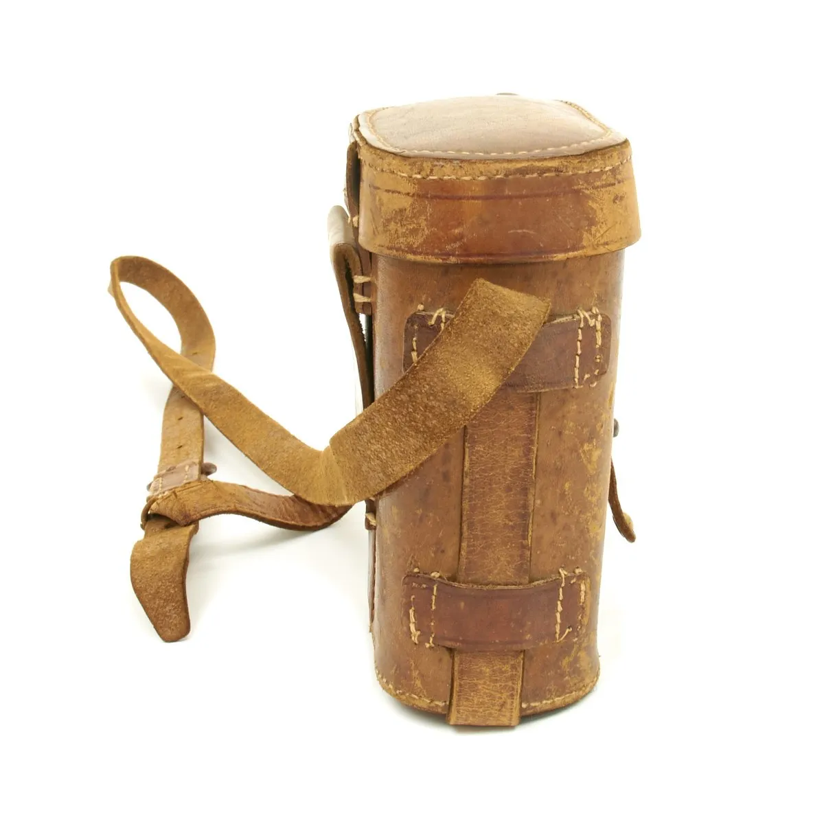 Original French WWI Military Binoculars with attached Ranging Tables in Case - circa 1915