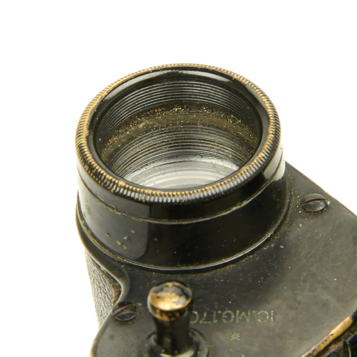 Original French WWI Military Binoculars with attached Ranging Tables in Case - circa 1915