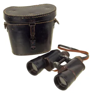 Original German WWII 10x50 Dienstglas Binoculars by Ernst Leitz (beh) with 1943 Dated Case