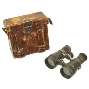 Original Imperial German WWI Fernglas 08 Binoculars by Rodenstock of München with Leather Case