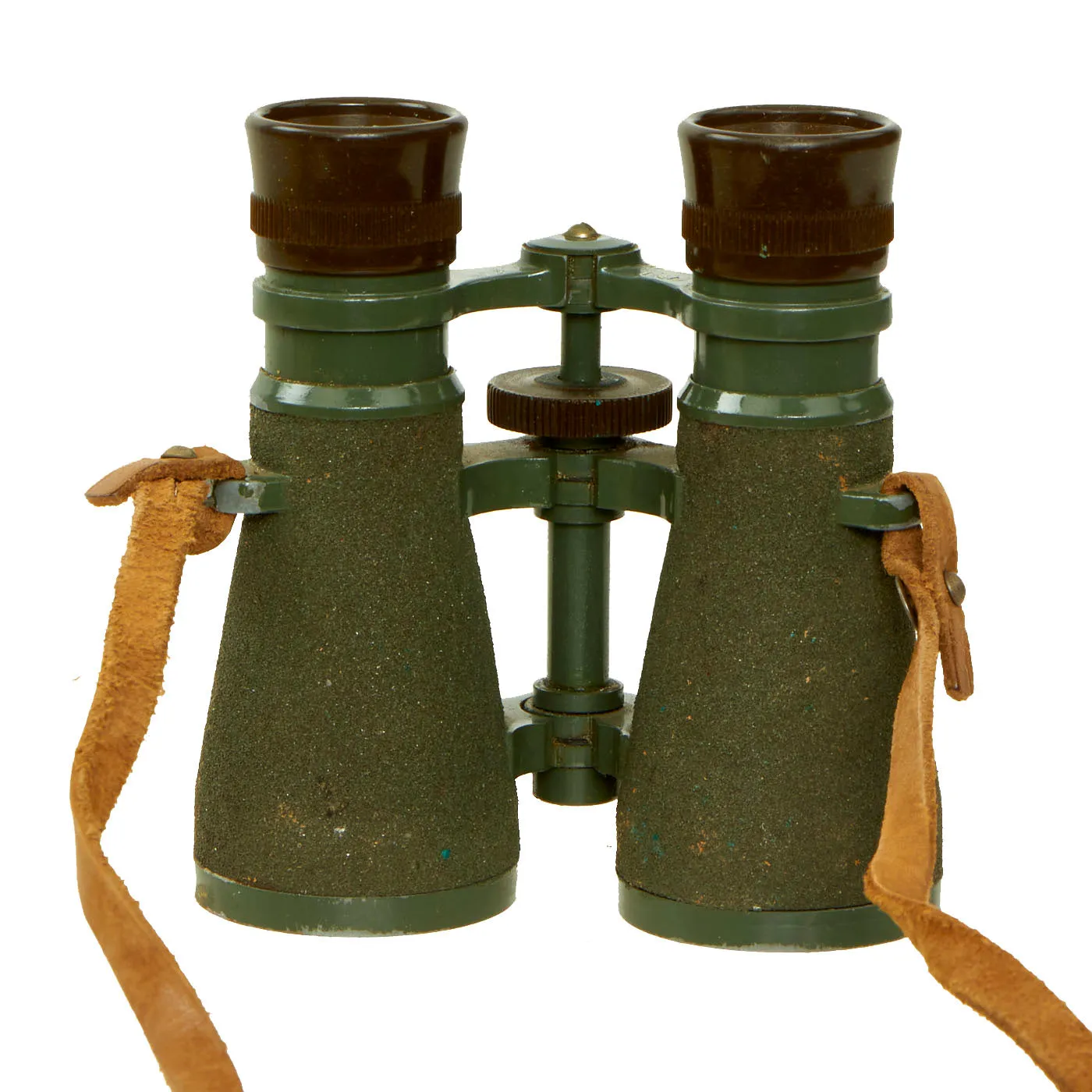 Original U.S. WWI US Army .08 Binoculars With Leather Neck Strap and Original Leather Case With Carry Strap - Unissued