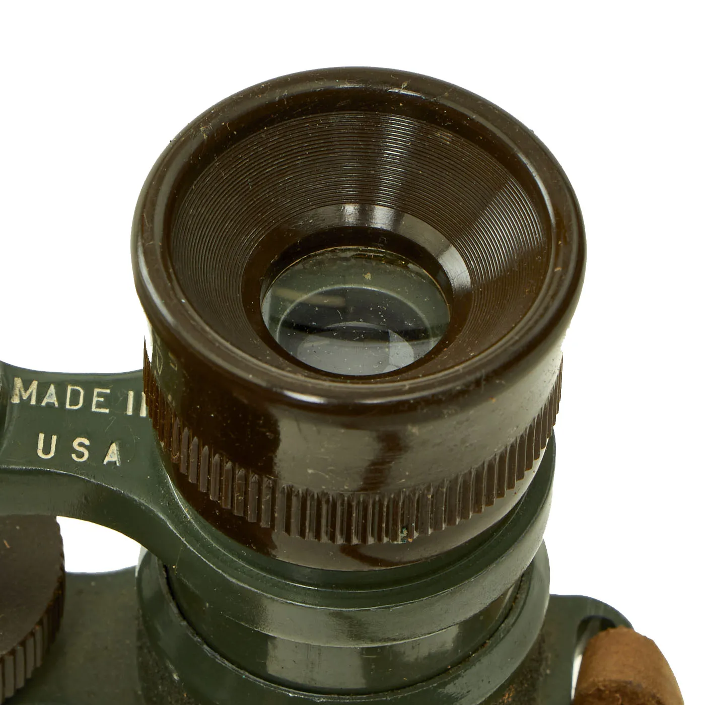 Original U.S. WWI US Army .08 Binoculars With Leather Neck Strap and Original Leather Case With Carry Strap - Unissued