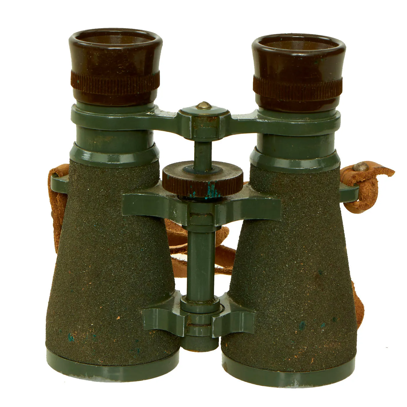 Original U.S. WWI US Army .08 Binoculars With Leather Neck Strap and Original Leather Case With Carry Strap - Unissued