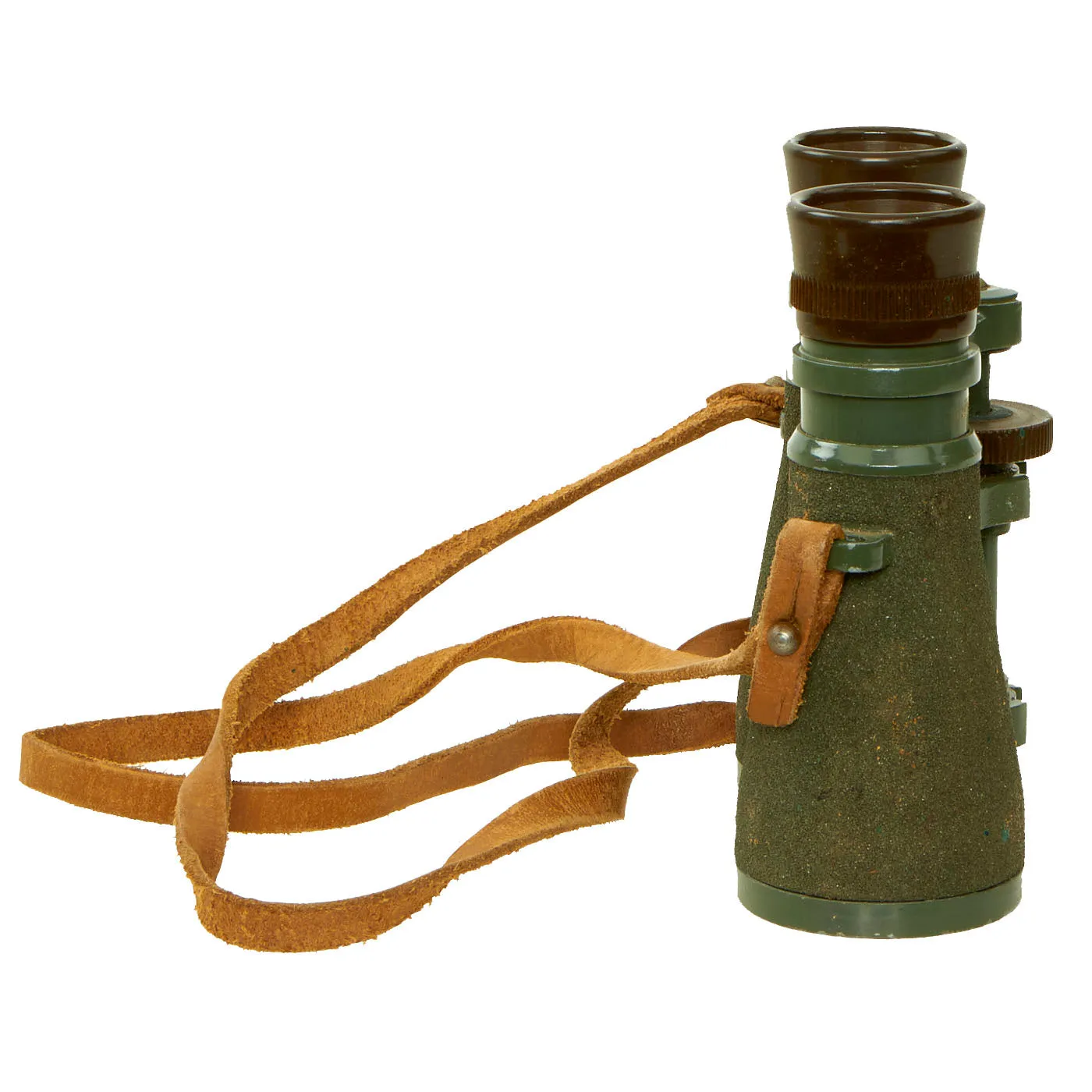 Original U.S. WWI US Army .08 Binoculars With Leather Neck Strap and Original Leather Case With Carry Strap - Unissued