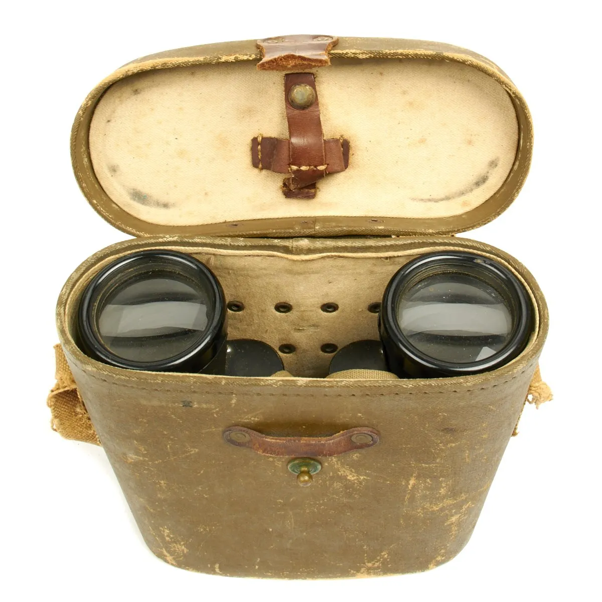 Original WWII Imperial Japanese 7x7.1 Binoculars by ToKo with Tropical Case and Neck Strap