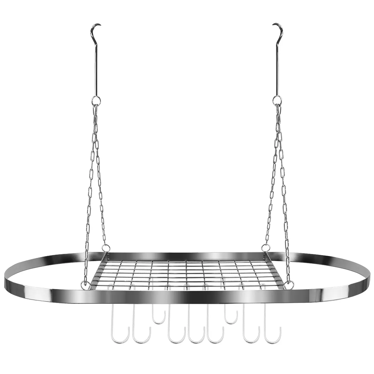 Pot Pan Ceiling Rack with Hooks