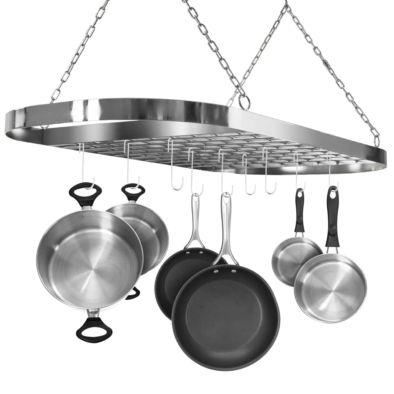 Pot Pan Ceiling Rack with Hooks