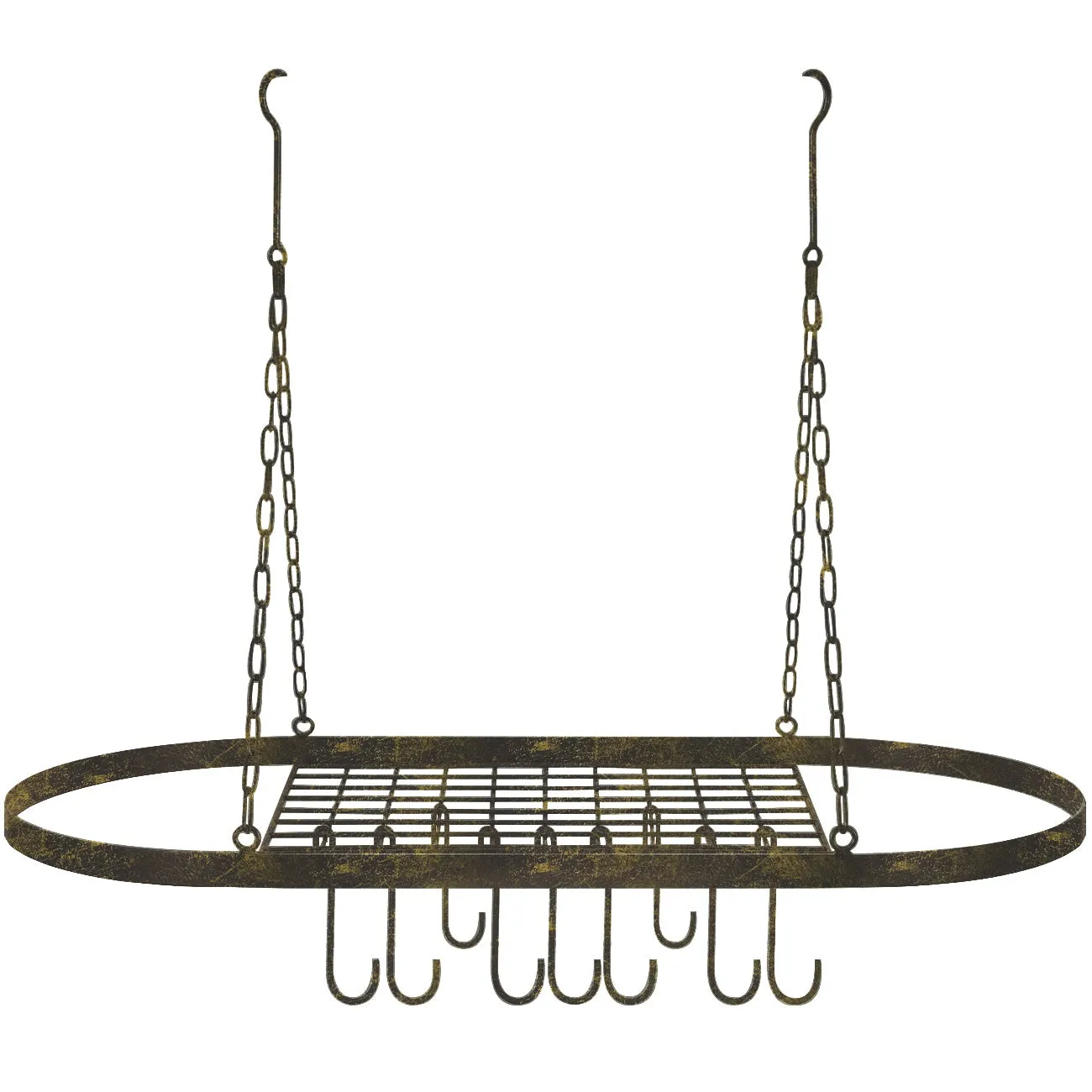 Pot Pan Ceiling Rack with Hooks