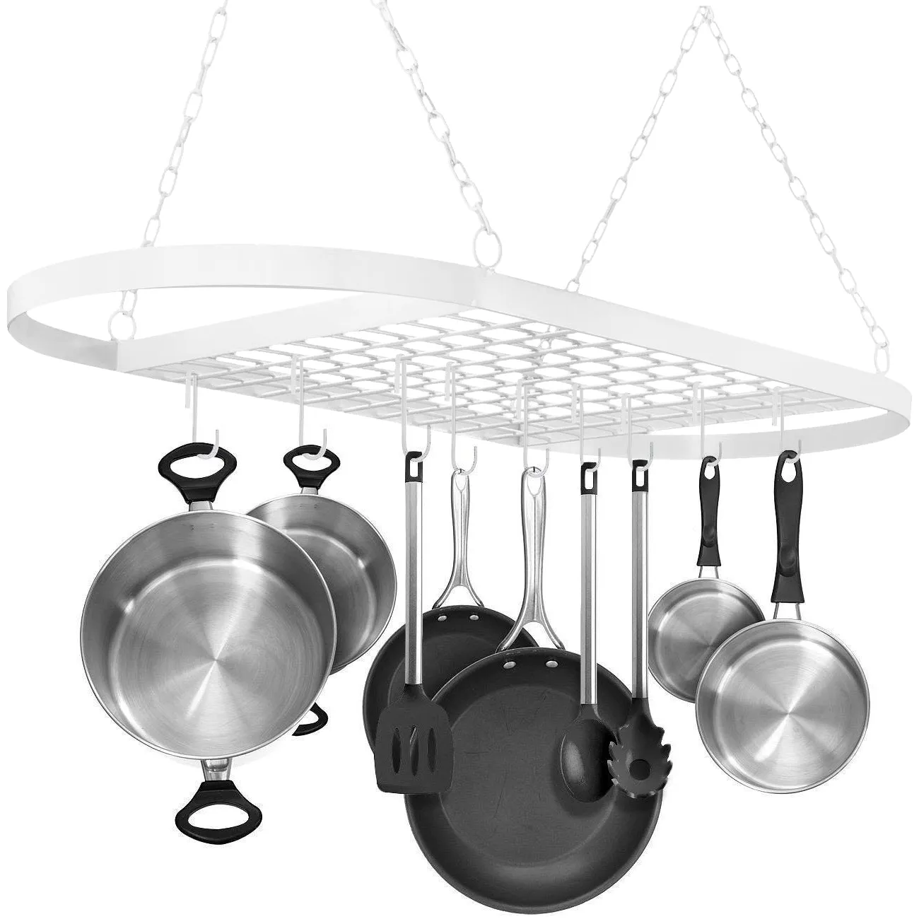 Pot Pan Ceiling Rack with Hooks