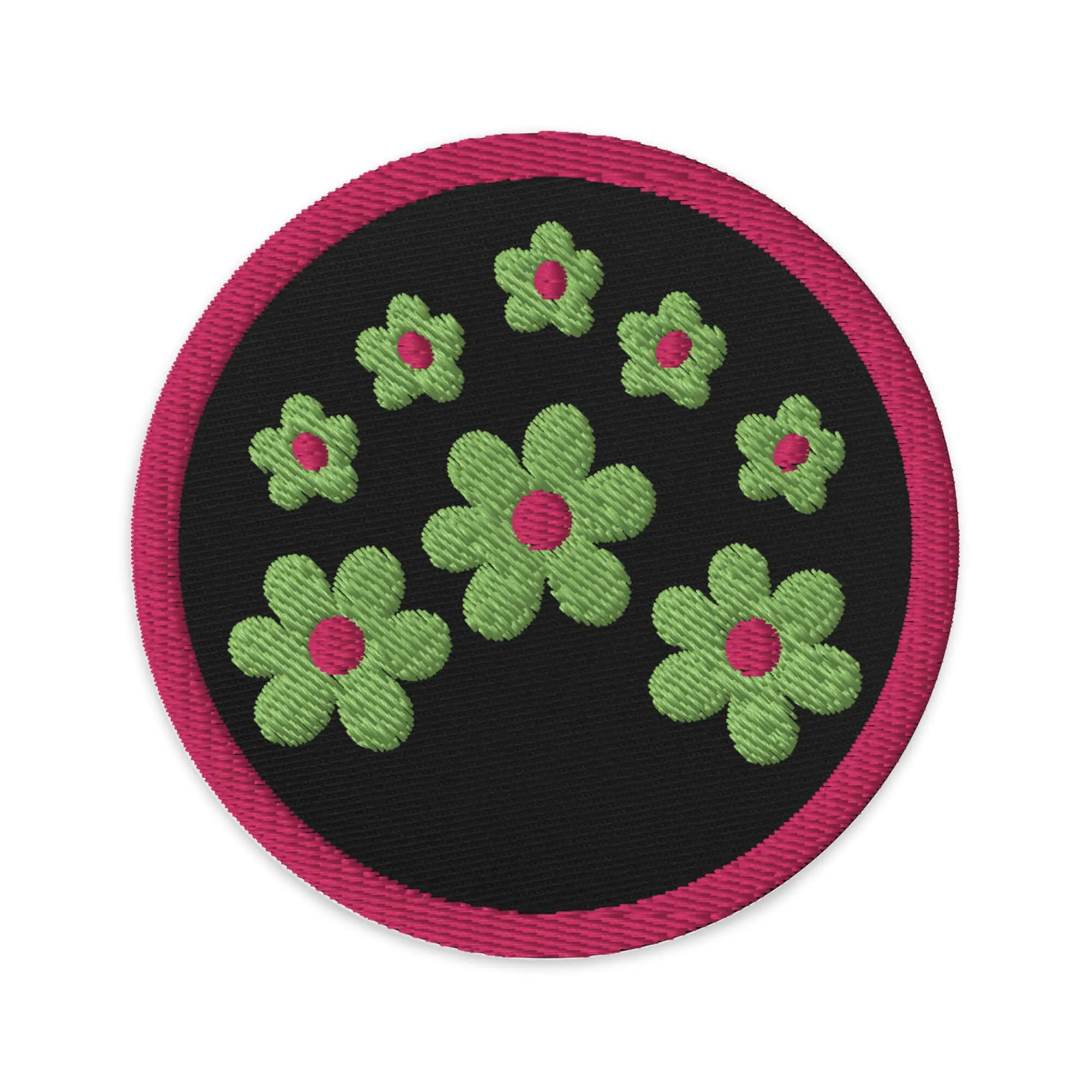 Sew On, Iron on Green Floral Embroidered Patches (For Jacket, Jeans, Clothes)