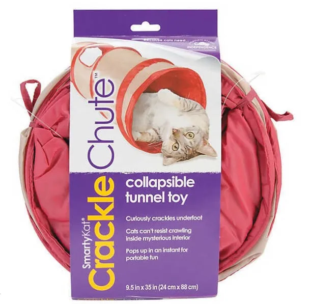 SmartyKat Crackle Chute Cat Toy Collapsible Tunnel Folding Cat Tent