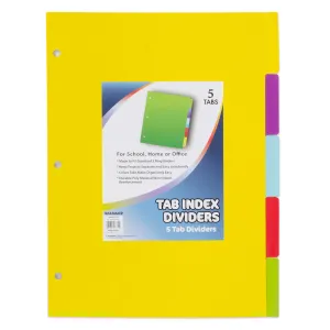 Tab Index Dividers 5-pack