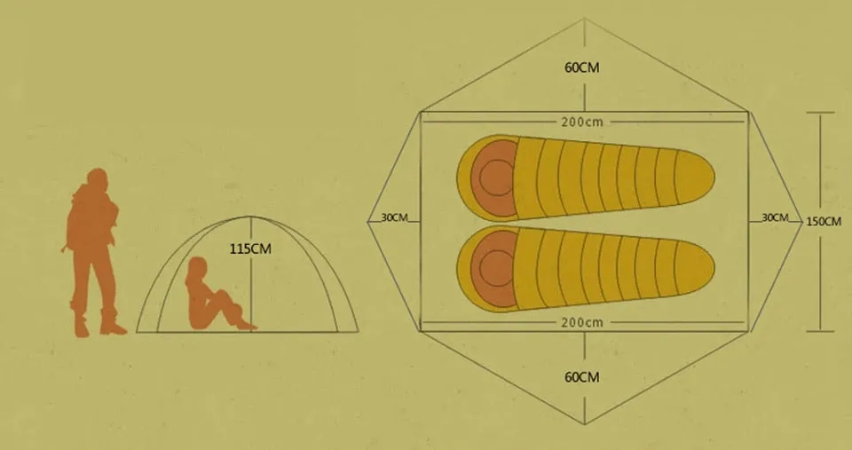 Tent 2-3 Person  Waterproof Backpacking