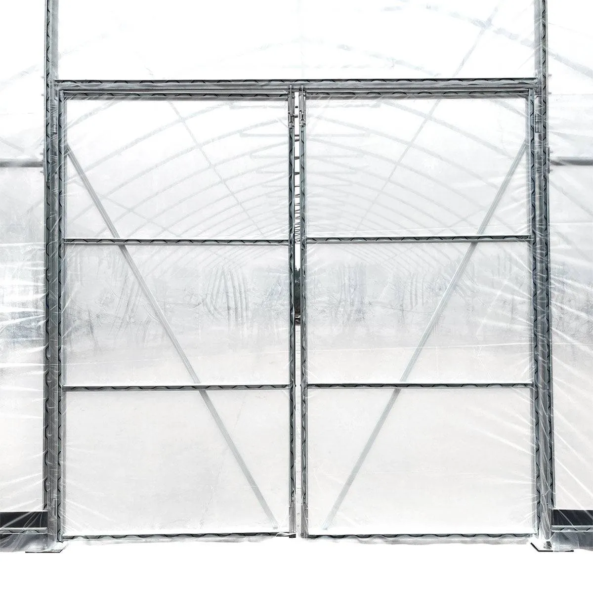 TMG Industrial 30’ x 60’ Tunnel Greenhouse Grow Tent w/6 Mil Clear EVA Plastic Film, Cold Frame, Hand Crank Roll-Up Sides, Peak Ceiling Roof, TMG-GH3060