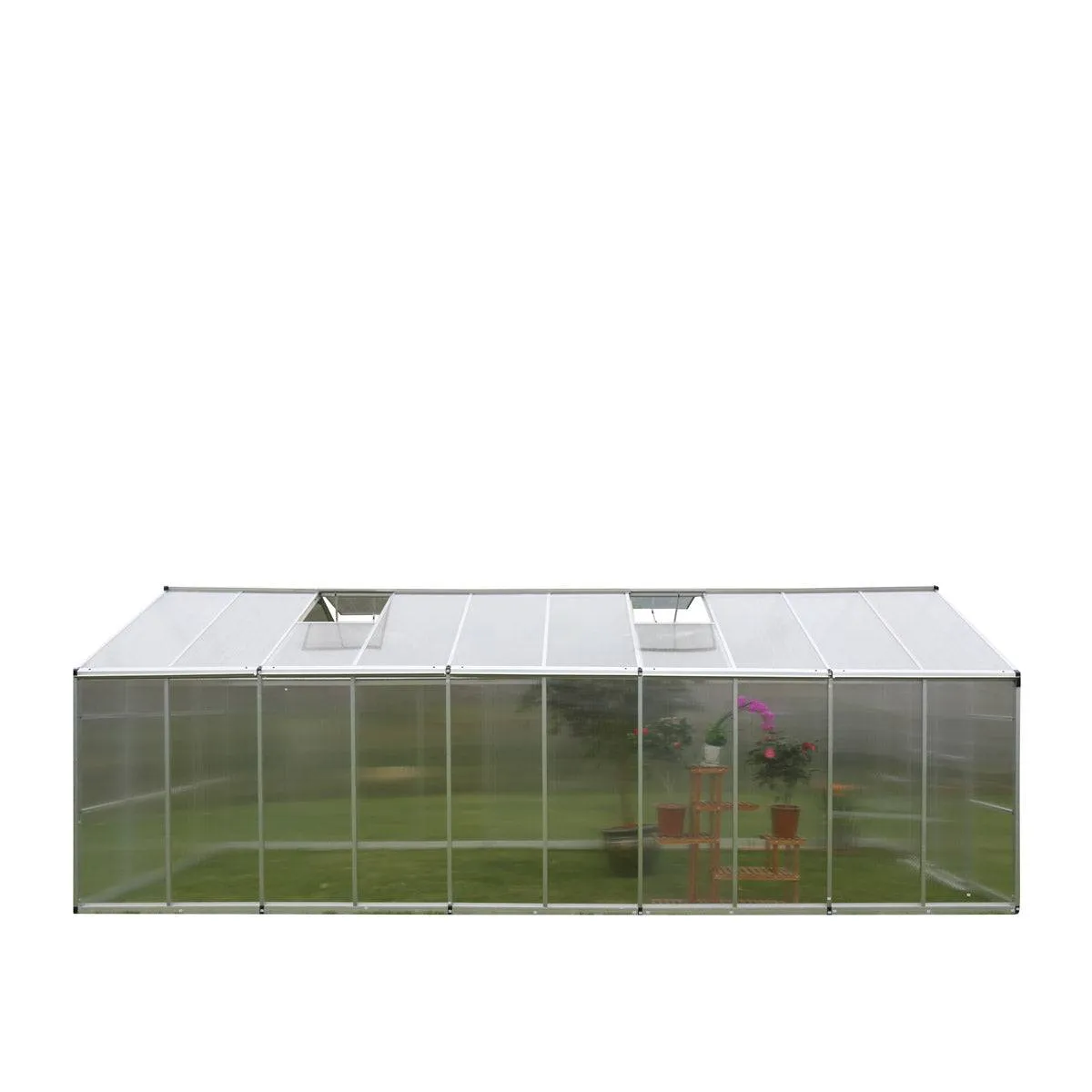 TMG Industrial 8' x 20' Aluminum Frame Greenhouse w/4 mm Twin Wall Polycarbonate Panels, UV Protected Panels, TMG-GH820