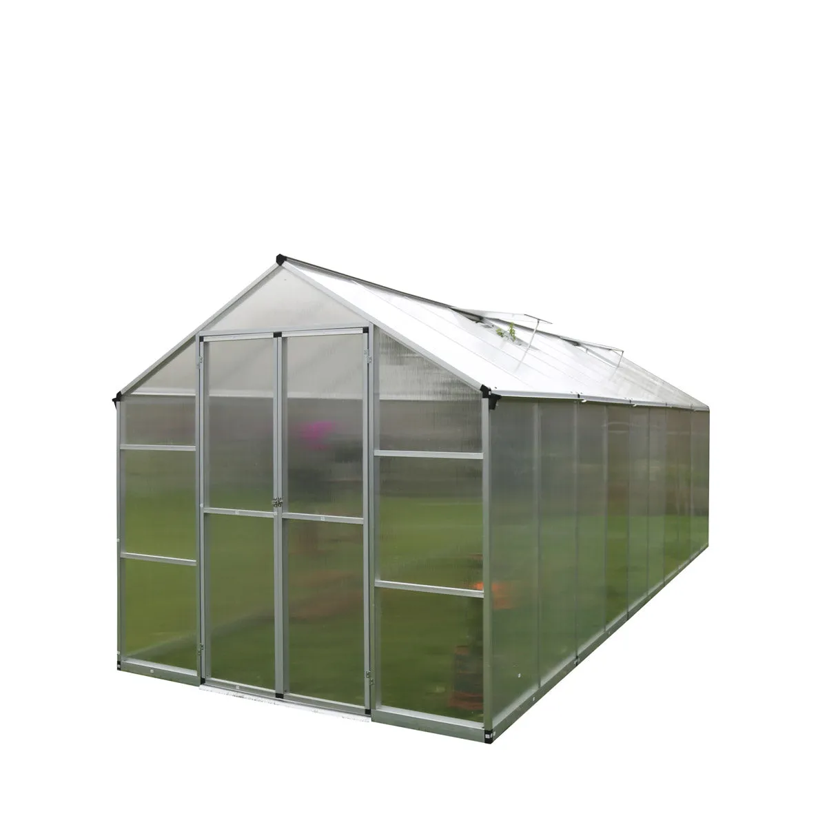 TMG Industrial 8' x 20' Aluminum Frame Greenhouse w/4 mm Twin Wall Polycarbonate Panels, UV Protected Panels, TMG-GH820