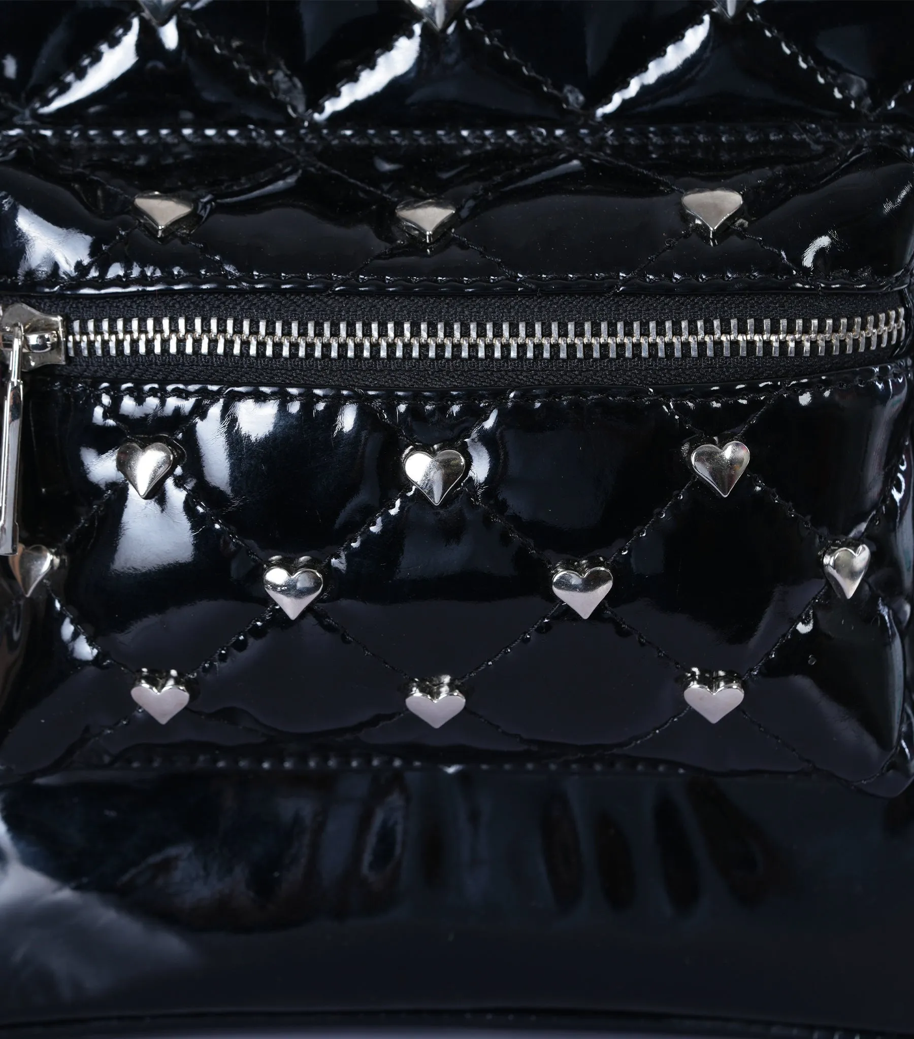 Wholesale Black PVC Heart-Studded Mini Bag