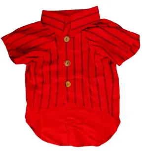 Woofiezz Bold Blaze Party Shirt for Dogs and Cats (Red)